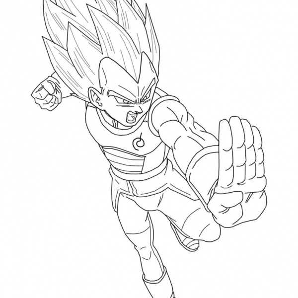 Super Saiyan Vegeta Coloring Pages Lineart by duskoy - Free Printable ...