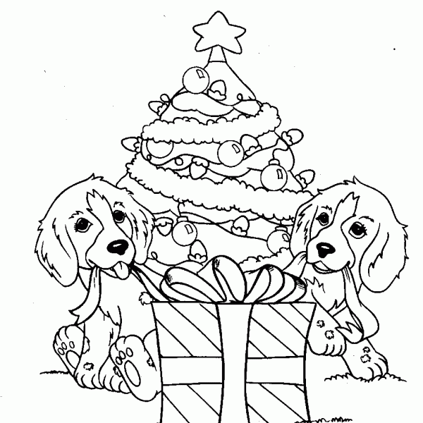 Christmas Dog Coloring Pages Lineart - Free Printable Coloring Pages