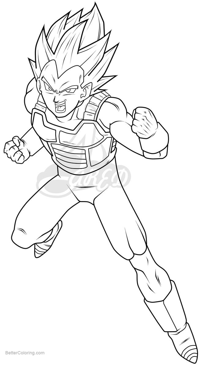 vegeta coloring pages line art by jareds free printable coloring pages
