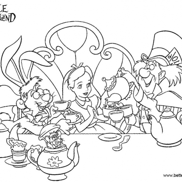 Alice In Wonderland Coloring Pages Caterpillar on A Mushroom - Free ...