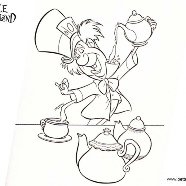 Alice In Wonderland Coloring Pages Caterpillar on A Mushroom - Free