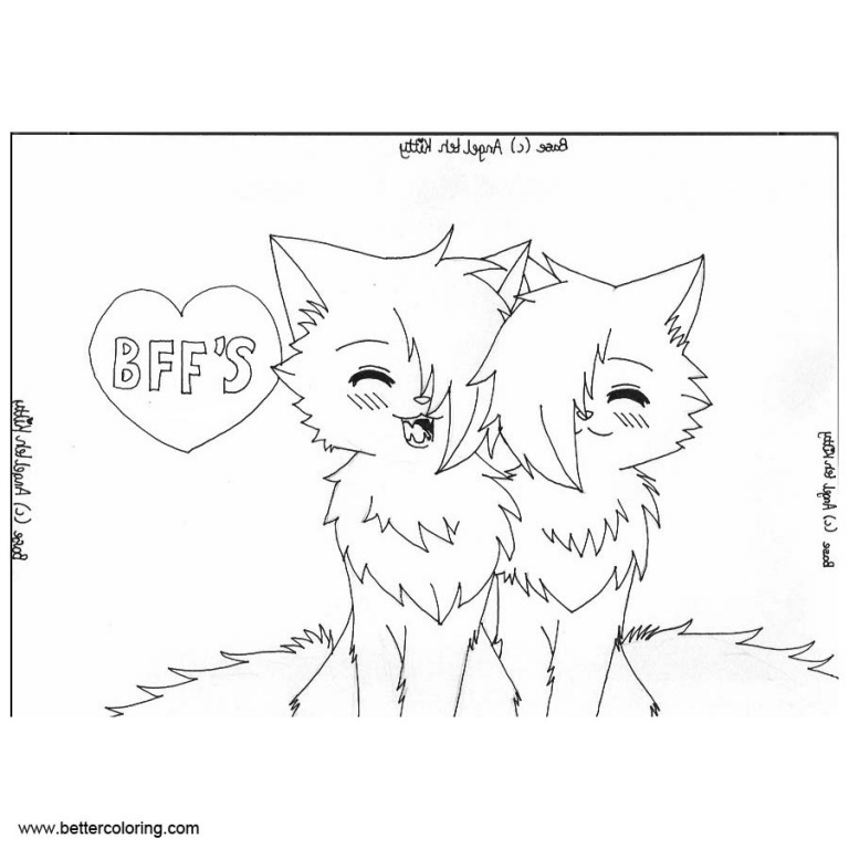 Anime Girl Coloring Pages Cute Bffs - Coloring Pages