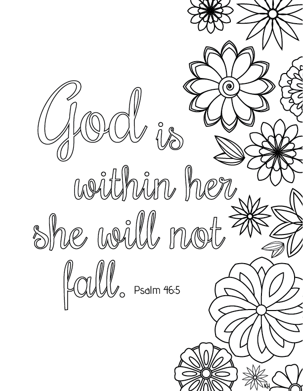 Bible Verse Coloring Pages God is Within Her - Free Printable Coloring ...