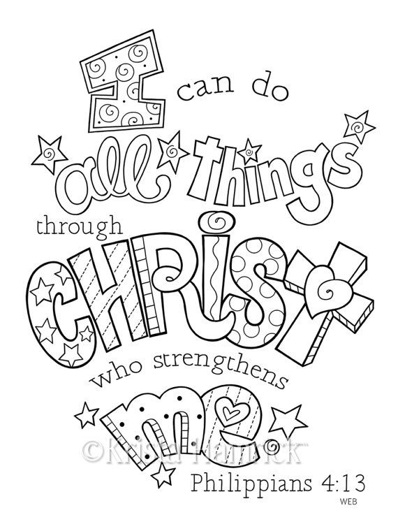 Bible Verse Coloring Pages Preschool I Can Do All Things - Free ...
