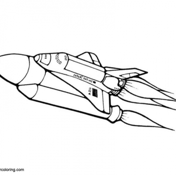 Rocket Ship Coloring Pages Easy Drawing - Free Printable Coloring Pages