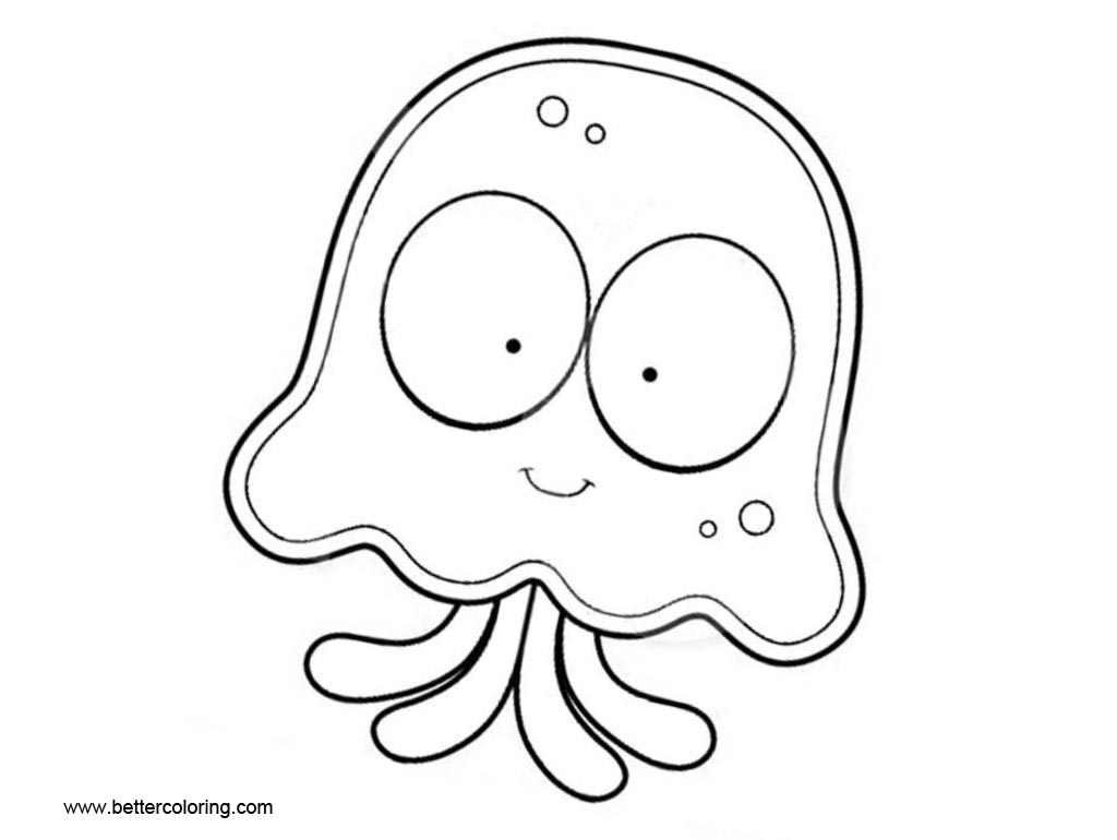 Jellyfish Coloring Pages Cartoon Images Free Printable Coloring Pages