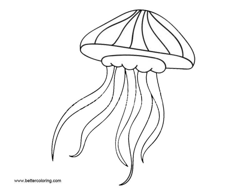 Jellyfish Coloring Pages Easy Drawing Free Printable Coloring Pages