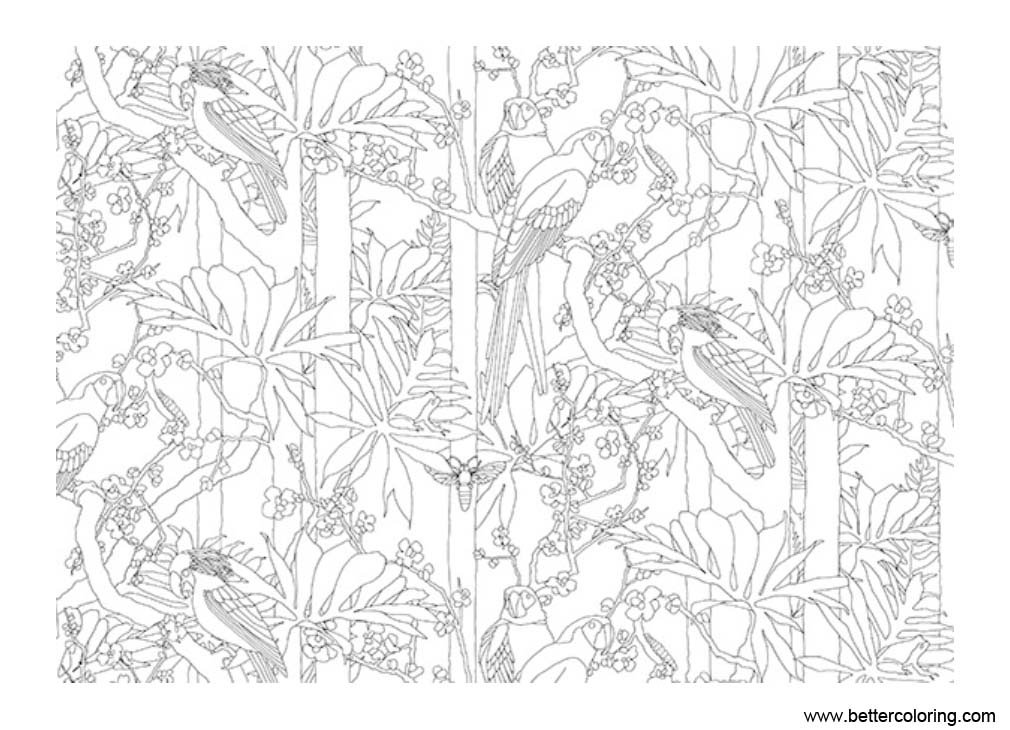 Jungle Coloring Pages Birds - Free Printable Coloring Pages