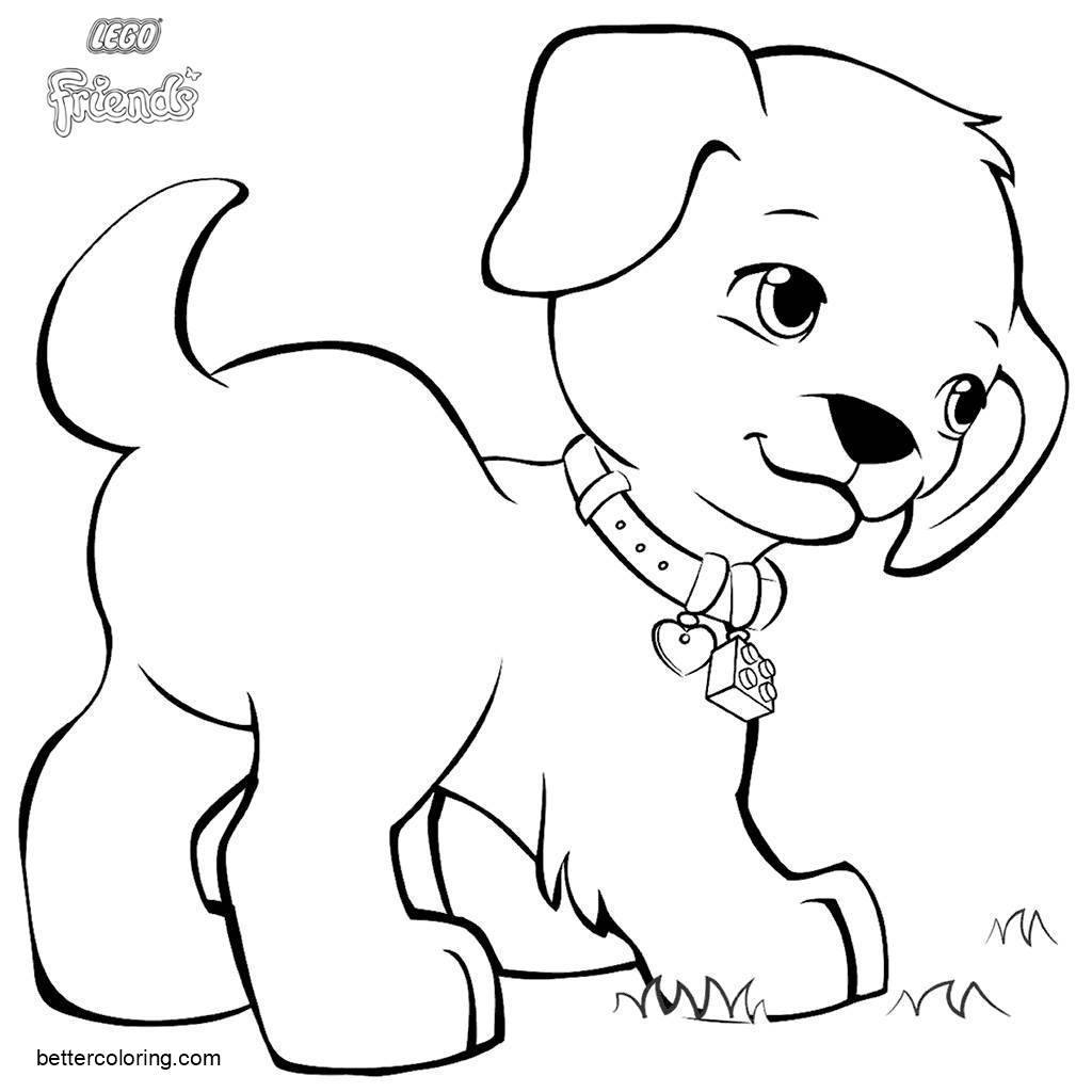 LEGO Friends Coloring Pages Animals Puppy Max - Free Printable Coloring