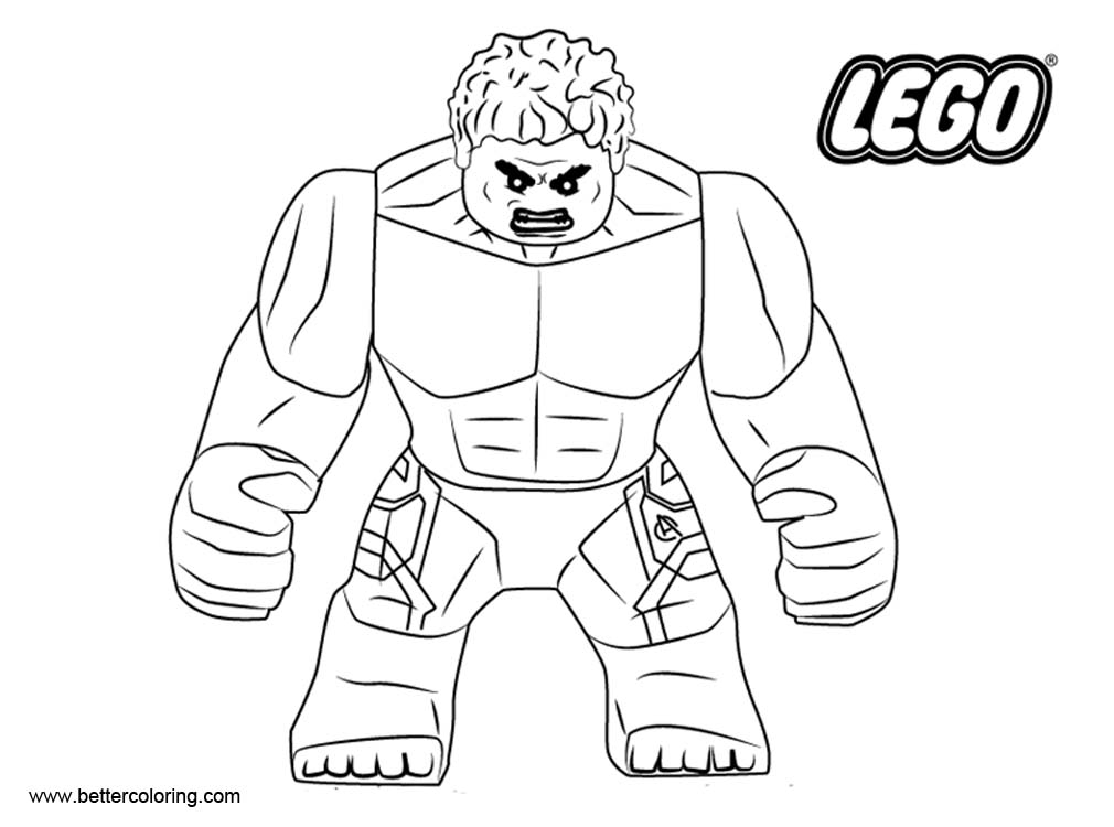 LEGO Superhero Hulk Coloring Pages Free Printable Coloring Pages