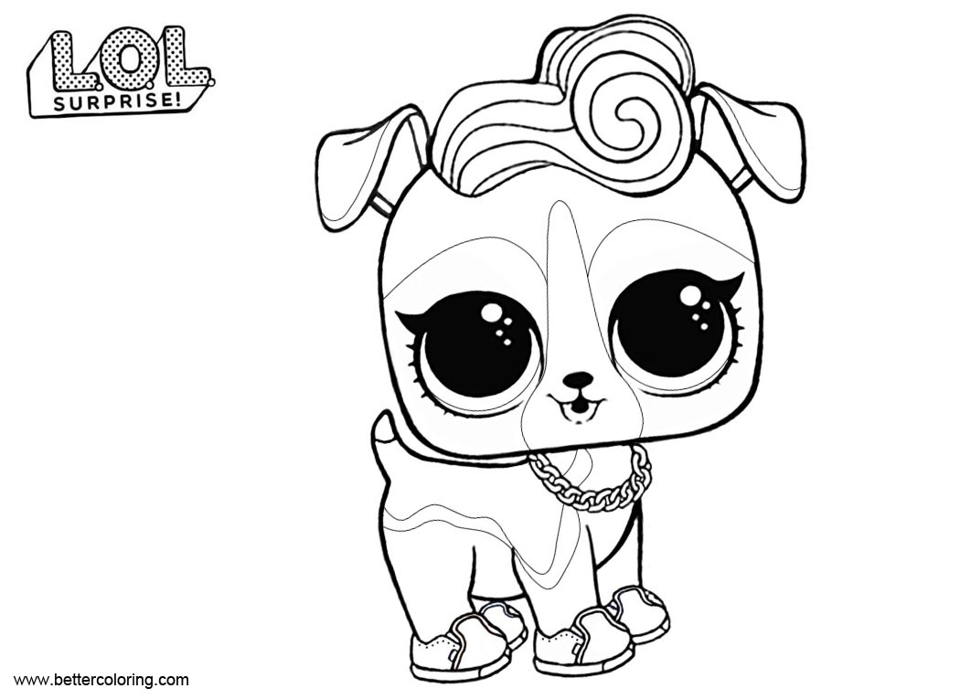 LOL Pets Coloring Pages DJ K9 - Free Printable Coloring Pages