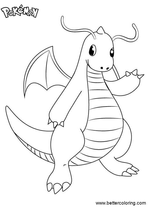 Dragonite Pages Coloring Pages