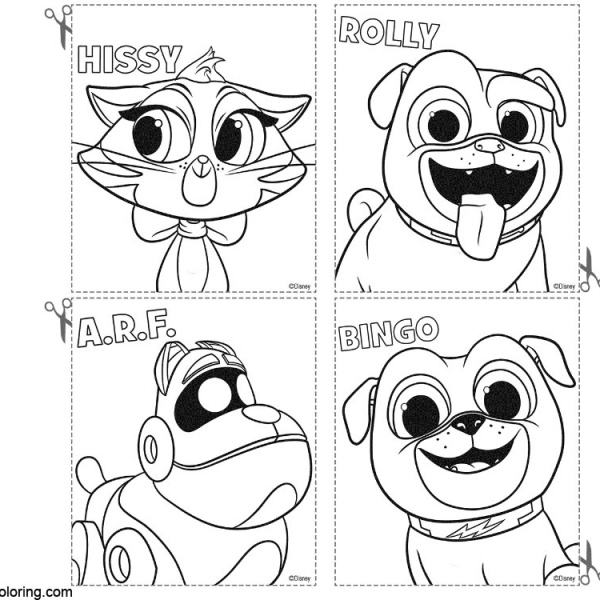 Puppy Dog Bingo Rolly Coloring Pages - Free Printable Coloring Pages