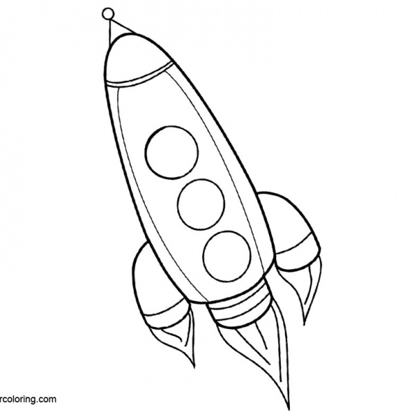 Rocket Ship Coloring Pages Easy Drawing - Free Printable Coloring Pages