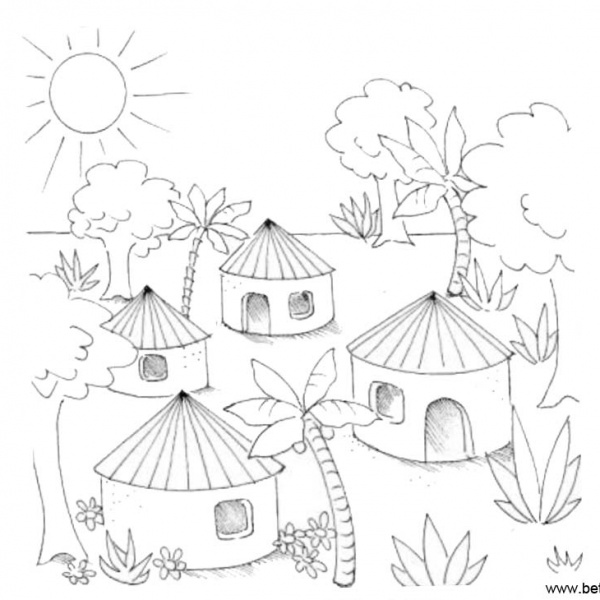 Jungle Coloring Pages Line Drawing - Free Printable Coloring Pages