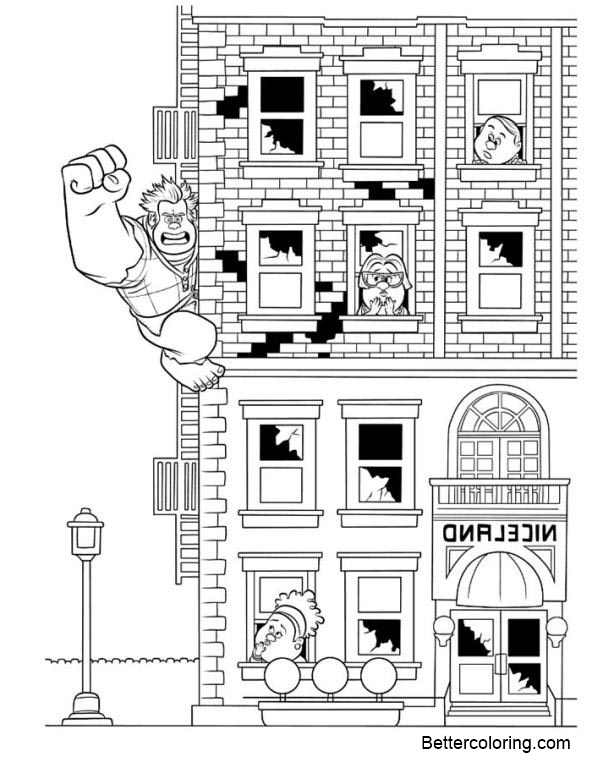 Wreck It Ralph Coloring Pages Black and White - Free Printable Coloring