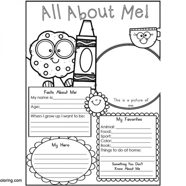 All About Me Coloring Pages Get to Know Me Worksheets - Free Printable ...