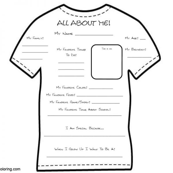All About ME Coloring Pages Preschool Kids Worksheets - Free Printable ...