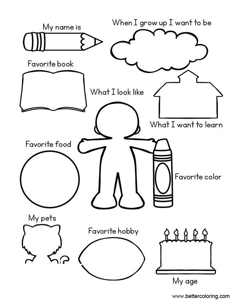 All About ME Worksheets Coloring Pages Free Printable Coloring Pages