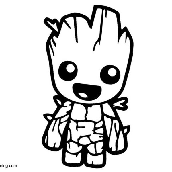 Baby Groot Coloring Pages Line Drawing - Free Printable Coloring Pages