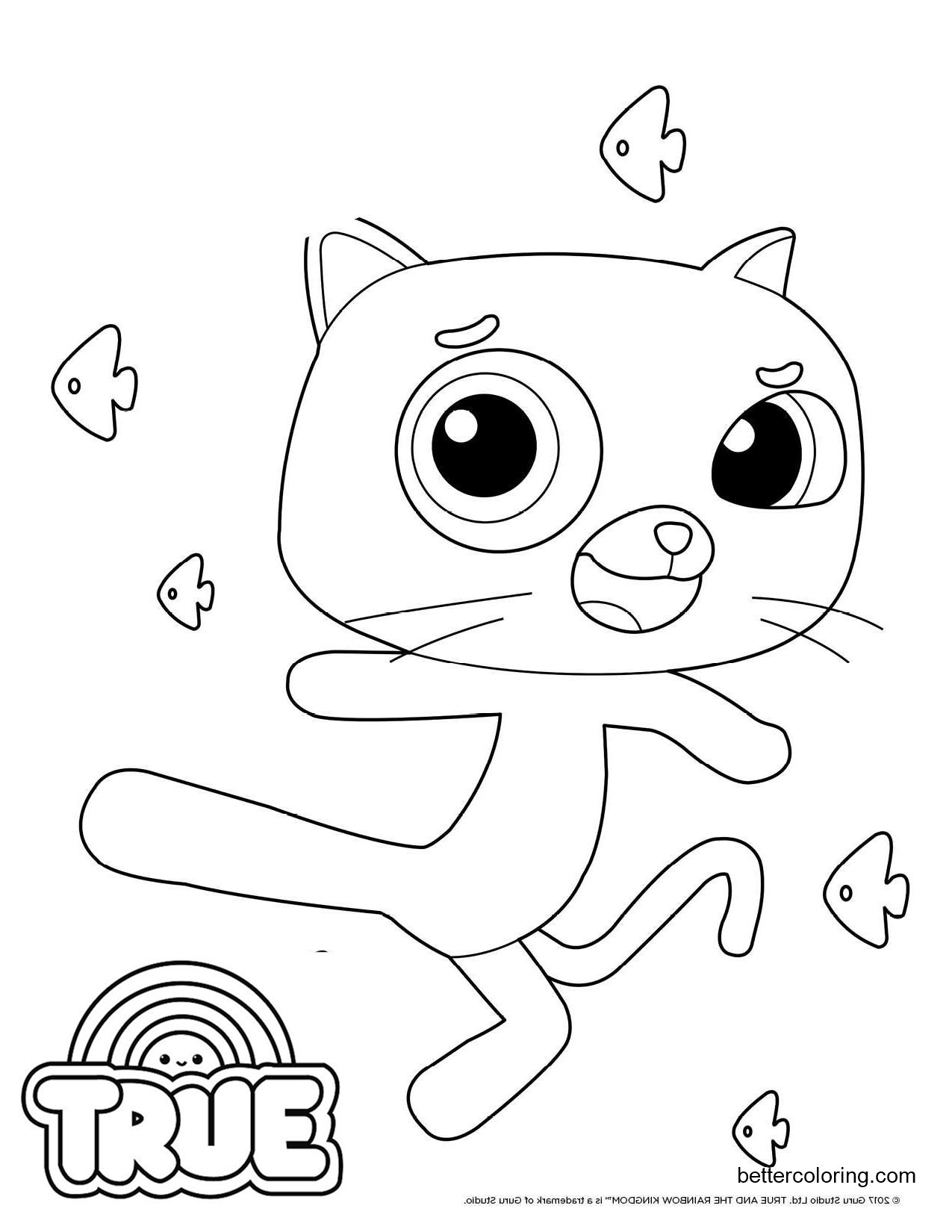 Cat Bartleby from True and the Rainbow Kingdom Coloring Pages - Free