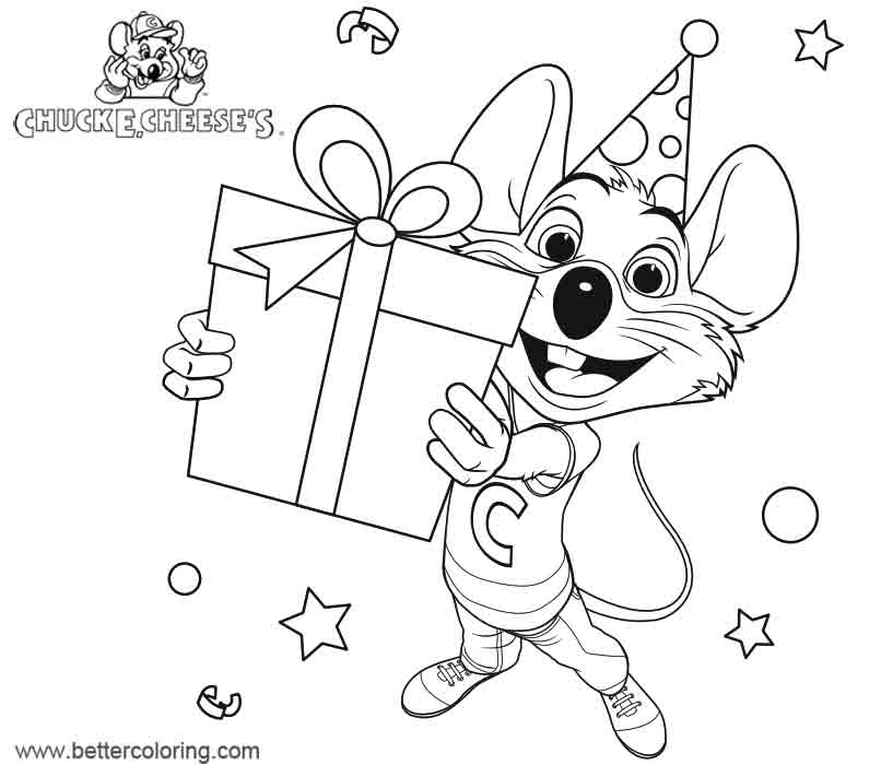 Chuck E Cheese Coloring Pages Birthday Gift Free Printable Coloring Pages