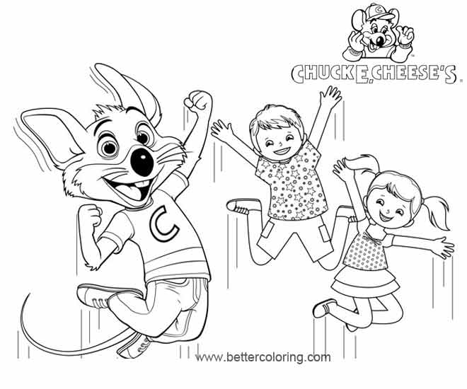 Chuck E Cheese Coloring Pages Characters - Free Printable Coloring Pages