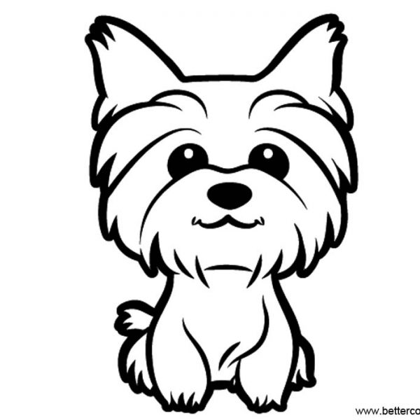 Yorkie Coloring Pages Line Art - Free Printable Coloring Pages