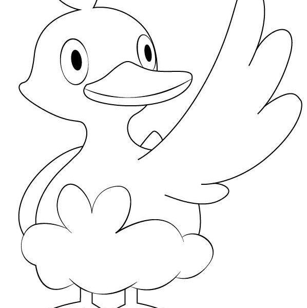 ducklett coloring page template pokemon