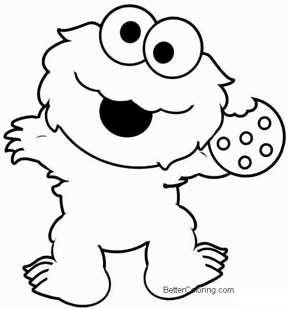 Elmo Coloring Pages Cookie Monster Free Printable Coloring Pages