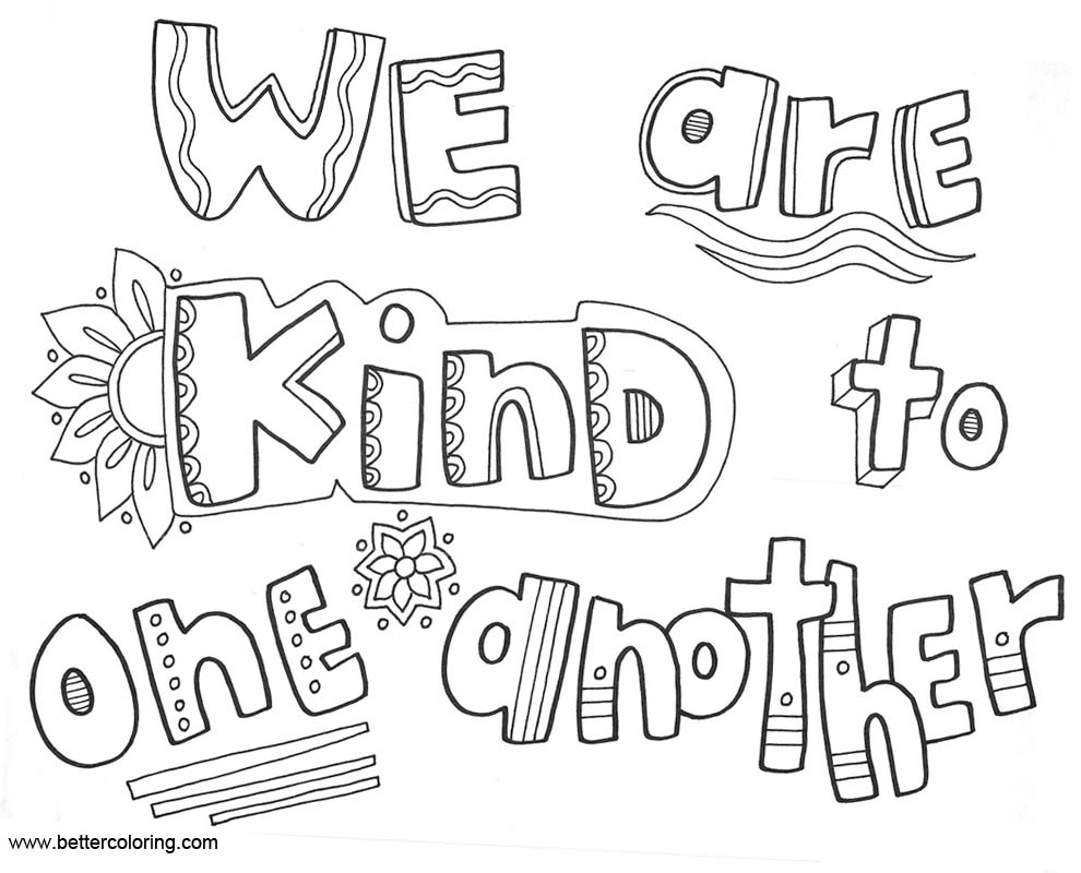 Growth Mindset Coloring Pages We Are Kind To One Another - Free
