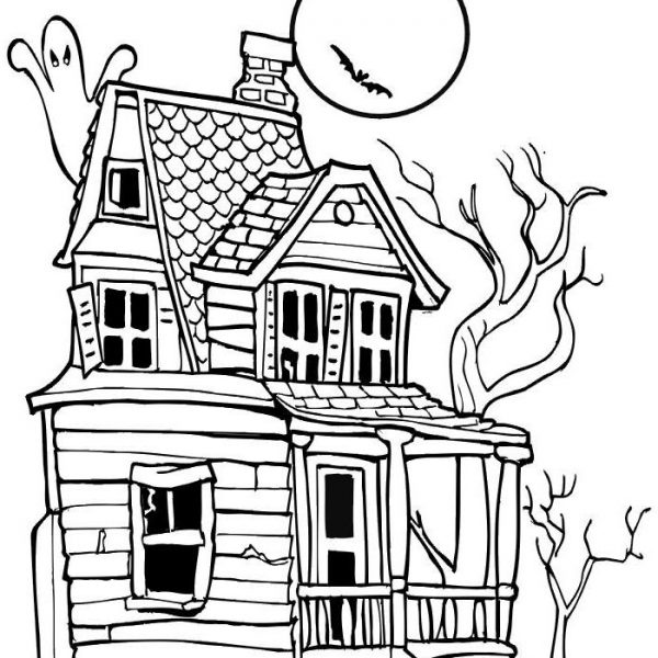 Haunted House Coloring Pages - Free Printable Coloring Pages