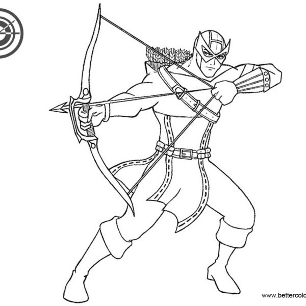 Hawkeye Coloring Pages Outline - Free Printable Coloring Pages