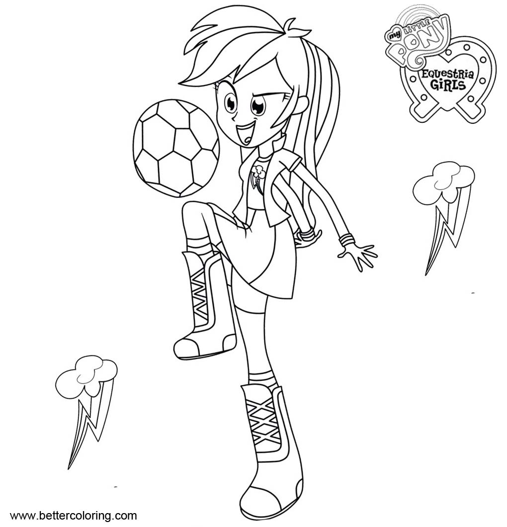 My Little Pony Equestria Girls Coloring Pages Rainbow Dash with ...