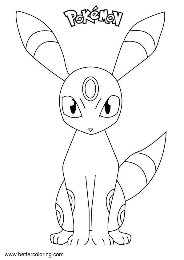 Pokemon Coloring Pages Umbreon - Free Printable Coloring Pages
