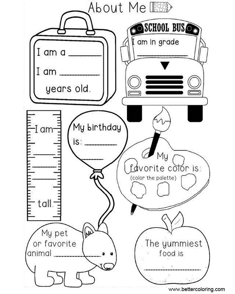 Preschool All About ME Coloring Pages Worksheets Free Printable Coloring Pages