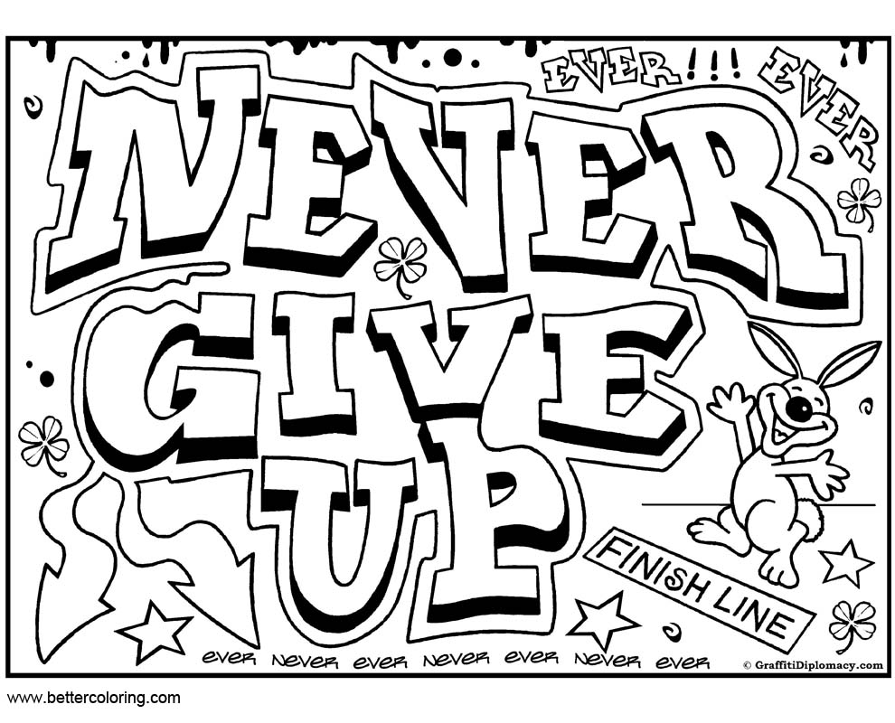 Quotes Of Growth Mindset Coloring Pages Never Give Up Free Printable