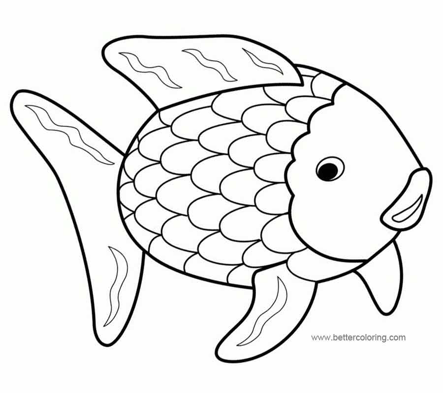 Rainbow Fish Coloring Pages Cartoon Images Free