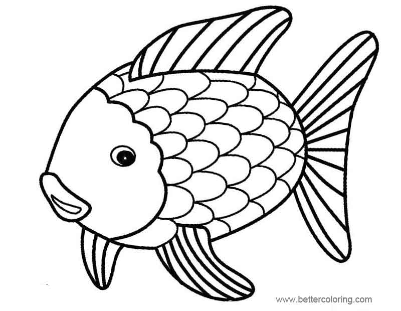 53+ Newest Free Printable Rainbow Fish Coloring Page