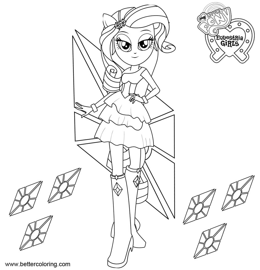 Rarity from My Little Pony Equestria Girls Coloring Pages - Free