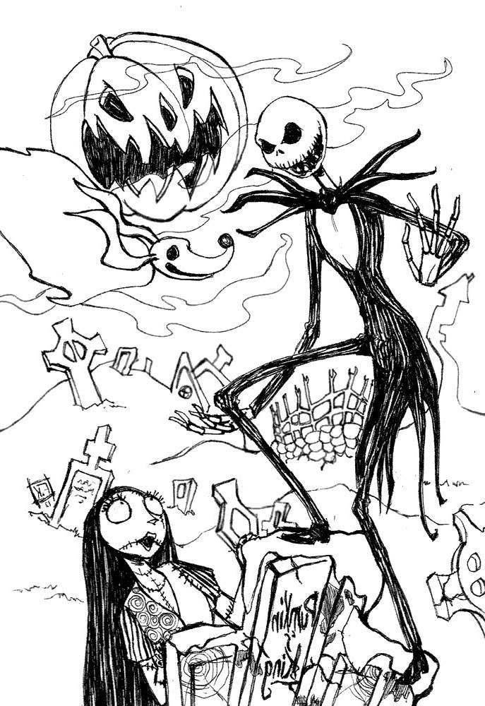 Jack Skellington Coloring Pages Fan Drawing - Free Printable Coloring Pages