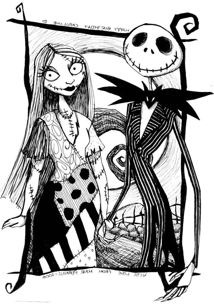 Jack Skellington Sally Coloring Pages