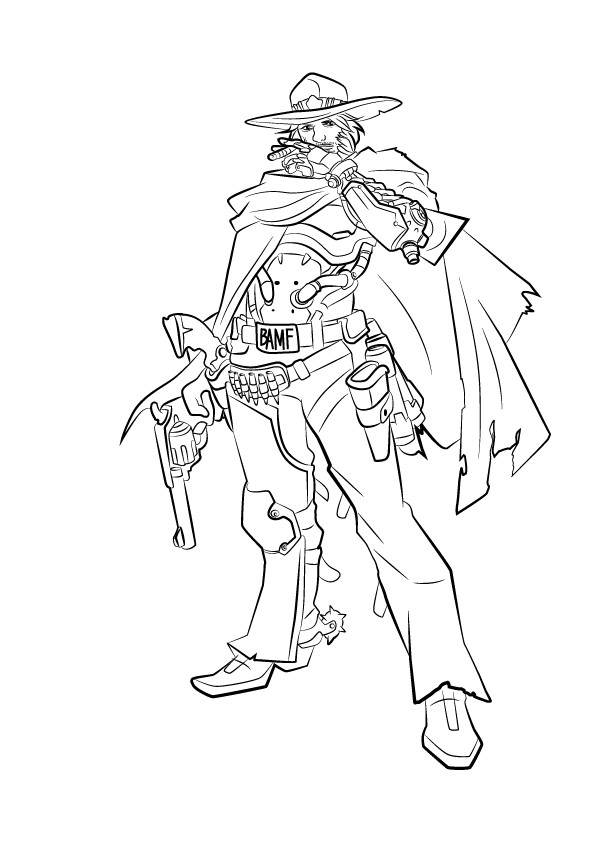 Simple Overwatch Coloring Pages for Kids McCree - Free Printable ...