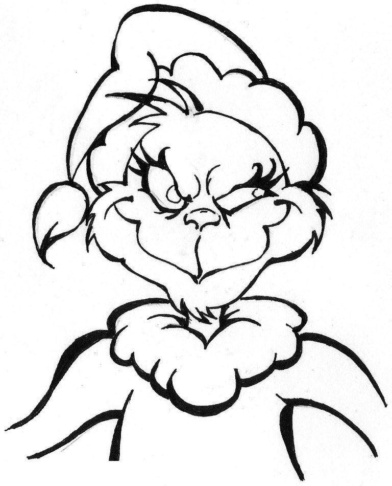 Grinch Coloring Pages Hand Drawing Free Printable Coloring Pages