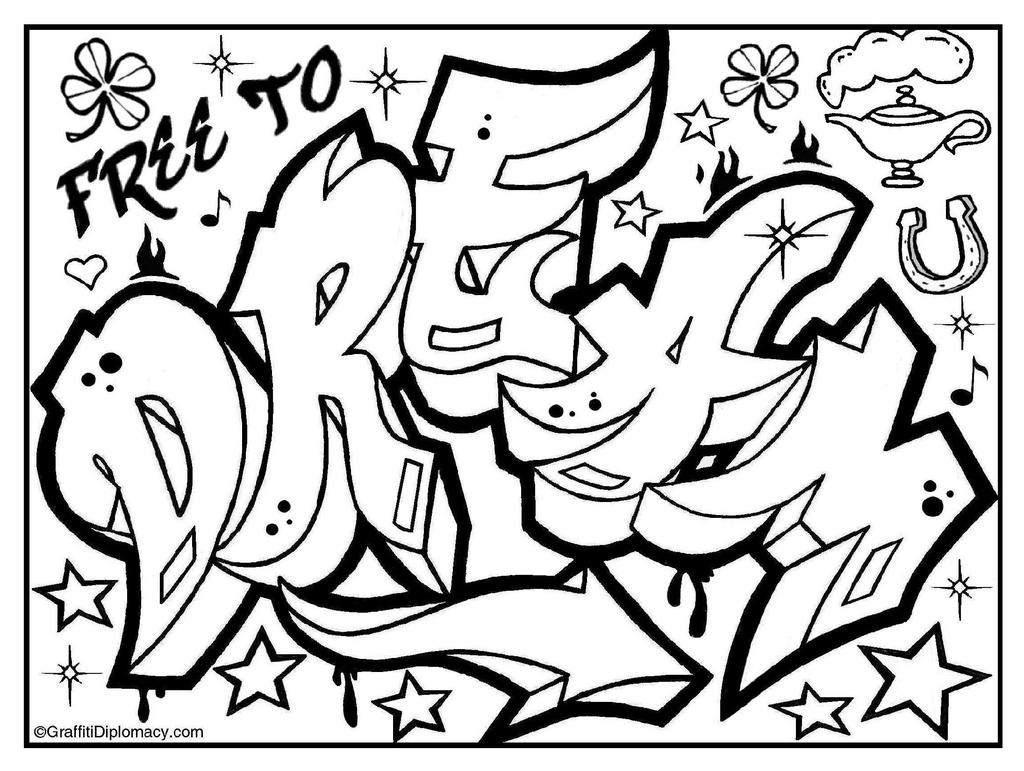 8600 Graffiti Alphabet Coloring Pages Pictures