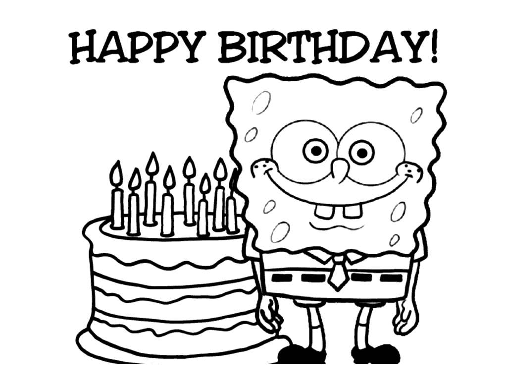 840 Top Spongebob Coloring Pages Happy Birthday Images & Pictures In HD