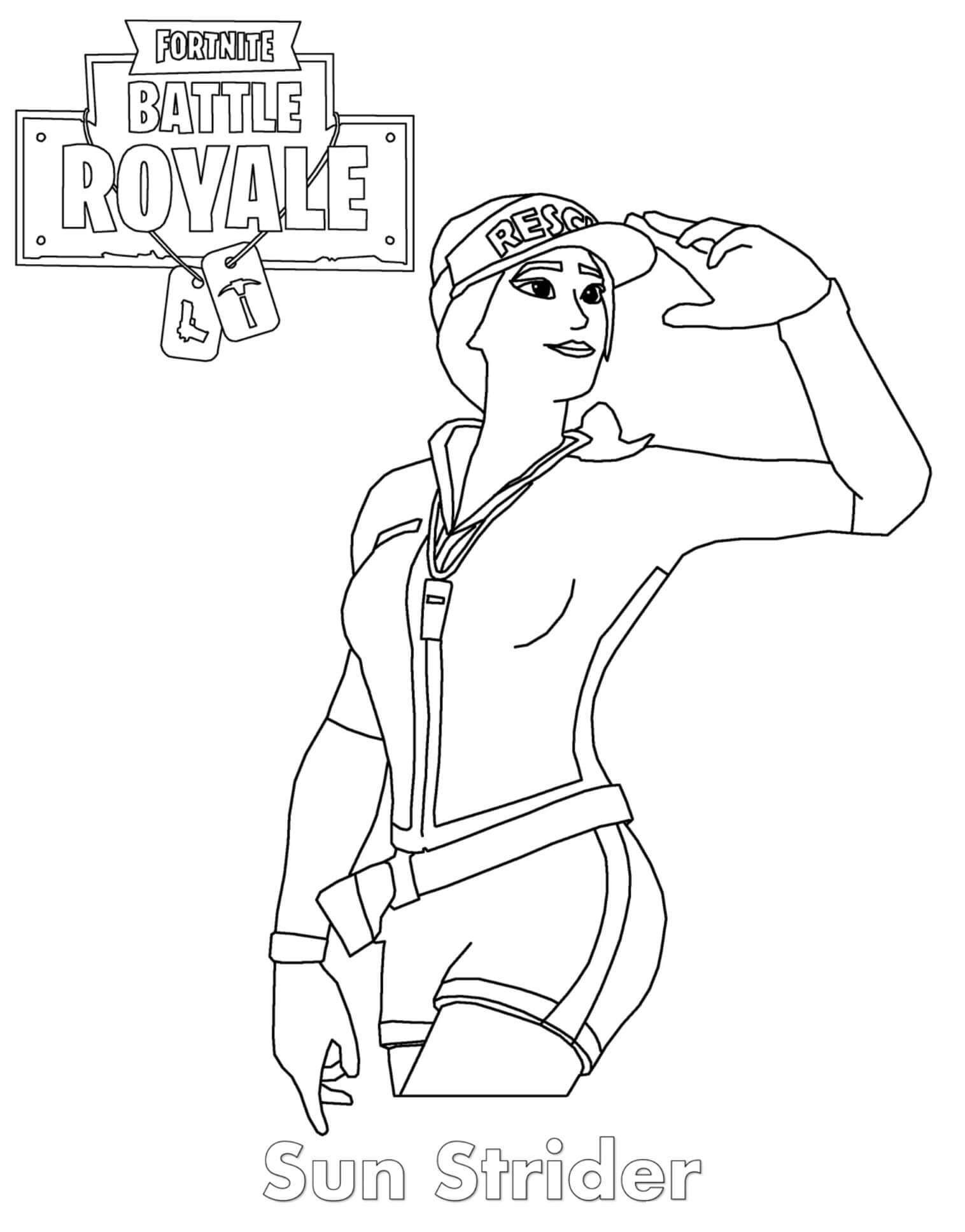 Fortnite Skin Coloring Pages Sun Strider - Free Printable Coloring Pages
