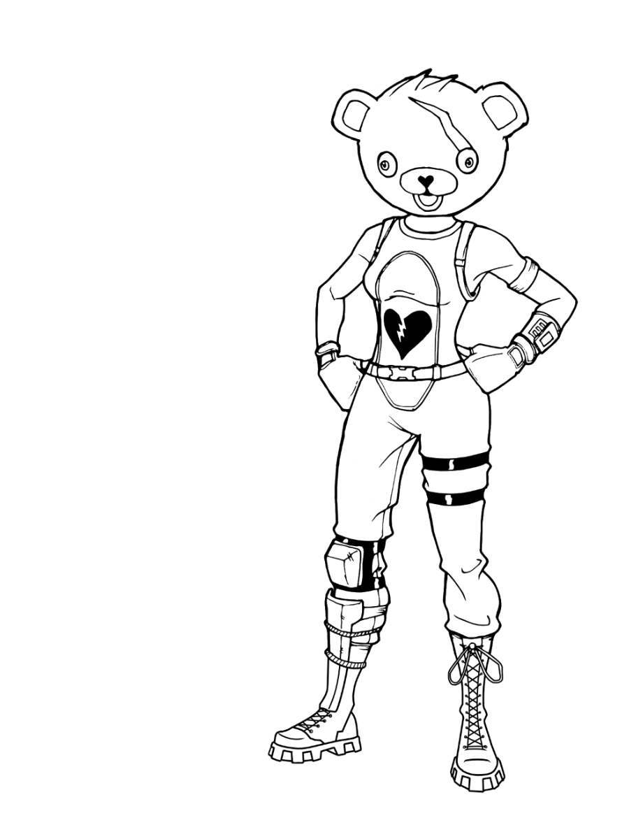 free fortnite skin coloring pages 29 for kids - fortnite skin black and white