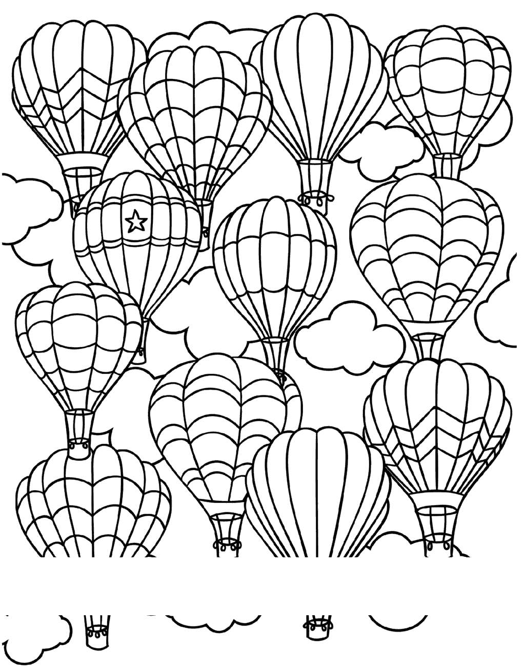 98 Top Coloring Pages Air Balloons Pictures