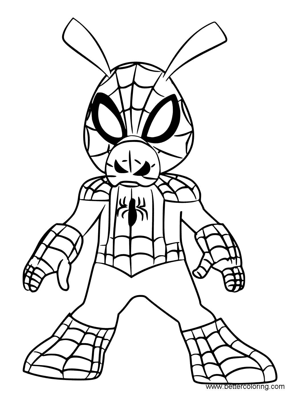 Miles Morales Coloring Pages Spider Ham  Free Printable Coloring Pages